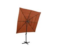 Parasol de Jardin à 4 Niveaux avec Mât en Aluminium, Pare-soleil de Patio, Abri de Soleil, Parasol de Plage Terrasse, 313825
