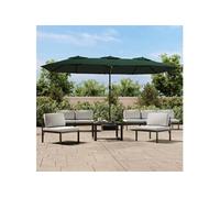 vidaXL Parasol de jardin à double tête avec LED vert 449x265 cm
