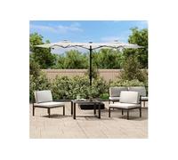 Parasol de Jardin à Double Tête avec LED, Pare-soleil de Patio, Abri de Soleil, Parasol de Plage Terrasse Extérieur, 362969