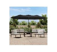 Parasol de Jardin à Double Tête avec LED, Pare-soleil de Patio, Abri de Soleil, Parasol de Plage Terrasse Extérieur, 362959