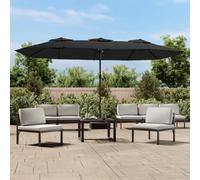 vidaXL Parasol de jardin à double tête 449x265 cm Noir