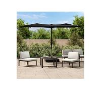 Parasol de Jardin à Double Tête, Pare-soleil de Patio, Abri de Soleil, Parasol de Plage Terrasse Extérieur, Noir 362967