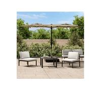 Vidaxl Parasol De Jardin À Double Tête Taupe 316x145 Cm