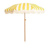 Parasol de jardin à rayures jaunes Boho 200 cm, parasol de plage extérieur inclinable avec frange, parasol de protection UV UPF50+ pour piscine, patio, balcon