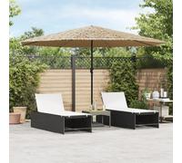 vidaXL Parasol de jardin avec LED et mât en acier marron 388x388x248cm 4005123