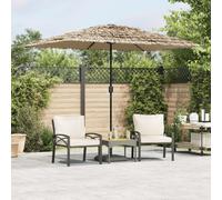 Parasol de jardin avec LED et mât en acier marron 288x288x225cm parasol vidaXL
