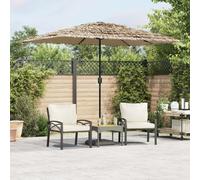 Vidaxl Parasol De Jardin Avec Led Et Mât En Acier Marron 300x200x250cm