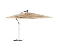 vidaXL Parasol de jardin LED mât en acier marron 290x290x238 cm