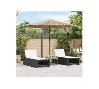 Parasol de jardin avec LED et mât en acier marron 324x324x247cm, parasol, parasol d'extérieur, parasol de patio, 4005122