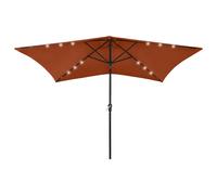 Vidaxl Parasol Avec Led Et Mât En Acier Terre Cuite 2x3 M