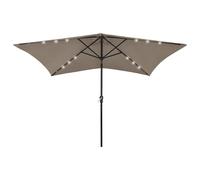 Parasol de Jardin avec LED et Mât en Acier Pare-soleil Abri Bleu Azuré vidaXL