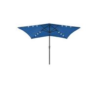Parasol de Jardin avec LED et Mât en Acier, Pare-soleil de Patio, Abri de Soleil, Parasol de Plage Terrasse 313793