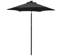 Parasol de Jardin avec Lumières LED Pare-soleil Abri Patio Noir Aluminium vidaXL