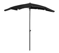 Vidaxl Parasol De Jardin Avec Mât 200x130 Cm Noir Noir