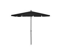 Vidaxl Parasol De Jardin Avec Mât 210x140 Cm Noir Noir
