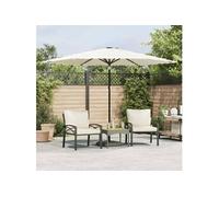 Parasol de jardin avec mât en acier blanc 288x288x225 cm 4005108