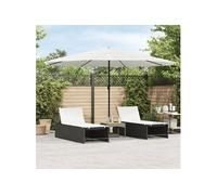 Vidaxl Parasol De Jardin Avec Mât En Acier Blanc 388x388x248 Cm