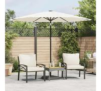 Vidaxl Parasol De Jardin Avec Mât En Acier Blanc 388x388x248 Cm