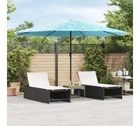 Parasol de jardin avec mât en acier bleu 388x388x248 cm parasol vidaXL