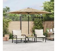 Parasol droit 223 x 223 carre toile en polyester mat en acier