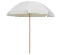 Parasol droit vidaxl rond mat en acier toile en polyester 300 x 255 beige G