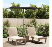 Vidaxl Parasol De Jardin Avec Mât En Aluminium 180x110 Cm Noir Noir