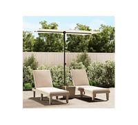 vidaXL Parasol de jardin mât en aluminium 180x110 cm Blanc Sable Blanc