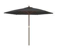 Parasol de jardin avec mât en bois 299 x 240 cm anthracite Helloshop26 02_00083