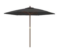 Parasol de jardin avec mât en bois 299 x 299 x 240 cm bois marron