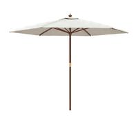Parasol De Jardin Avec Mât En Bois 299 X 240 Cm Sable Helloshop26 02_0008354 Multicolore