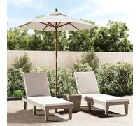 Parasol de Jardin avec Mât en Bois Abri de Soleil Patio 196x231 cm vidaXL