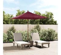 vidaXL Parasol de jardin avec mât en bois rouge bordeaux 198x198x231cm 363187