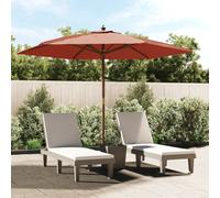 Vidaxl Parasol De Jardin Avec Mât En Bois Terre Cuite 299x240 Cm