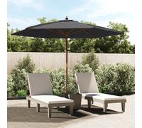 Parasol de jardin avec mât en bois noir 299x240 cm