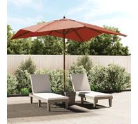 Parasol de Jardin avec Mât en Bois Abri de Soleil Patio 300x300x273 cm vidaXL
