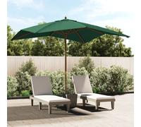 Parasol de Jardin avec Mât en Bois Abri de Soleil Patio 300x300x273 cm vidaXL