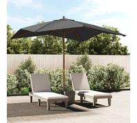 Vidaxl Parasol De Jardin Avec Mât En Bois Anthracite 300x300x273 Cm