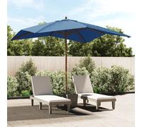 Parasol De Jardin Avec Mât En Bois Bleu Azuré 300x300x273 Cm Vidaxl Vidaxl