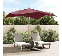 Parasol de Jardin avec Mât en Bois Abri de Soleil Patio 300x300x273 cm vidaXL