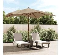 Vidaxl Parasol De Jardin Avec Mât En Bois Taupe 300x300x273 Cm