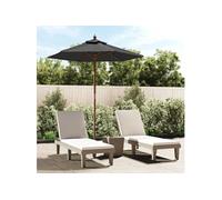 Parasol de jardin avec mât en bois anthracite 196x231 cm
