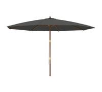 vidaXL Parasol de jardin avec mât en bois anthracite 400x273 cm, parasol, parasol d'extérieur, parasol de patio, parapluie, 363177
