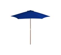 Parasol de jardin avec mât en bois bleu 270 cm