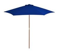 Parasol de jardin avec mât en bois bleu 270 cm