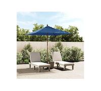 vidaXL Parasol de jardin avec mât en bois bleu azuré 198x198x231 cm, parasol, parasol d'extérieur, parasol de patio, parapluie, parasol de terrasse G