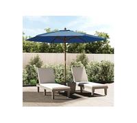 Parasol de jardin avec mât en bois bleu azuré 299x240 cm 363174