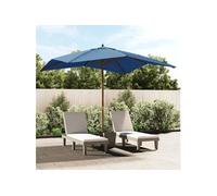 Parasol de jardin avec mât en bois bleu azuré 300x300x273 cm 363198