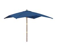 Parasol De Jardin Avec Mât En Bois Bleu Azuré 300x300x273 Cm Vidaxl Vidaxl