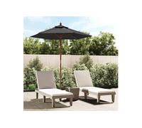 Parasol de jardin avec mât en bois noir 196x231 cm 363165
