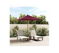 Parasol de jardin avec mât en bois rouge bordeaux 198x198x231cm 363187